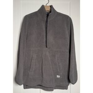 KAVU Snowpack Half Zip Women LARGE Pullover Sherpa Fleece Kangaroo Pkt